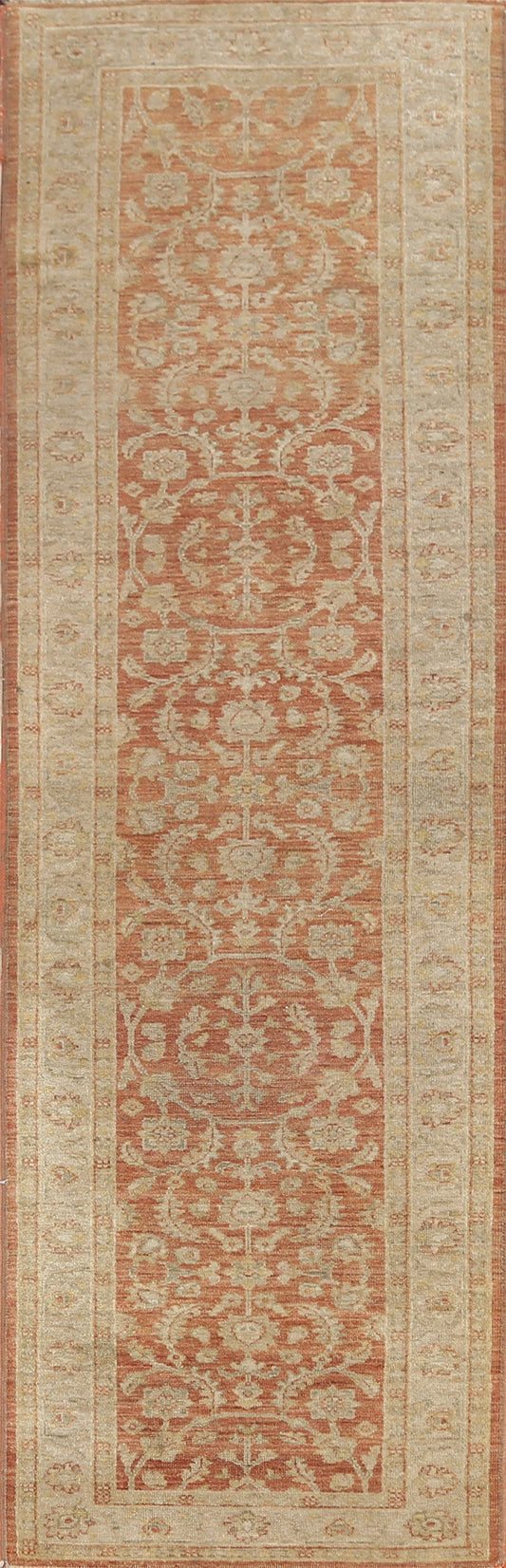 Vegetable Dye Oushak Oriental Runner Rug 3x11