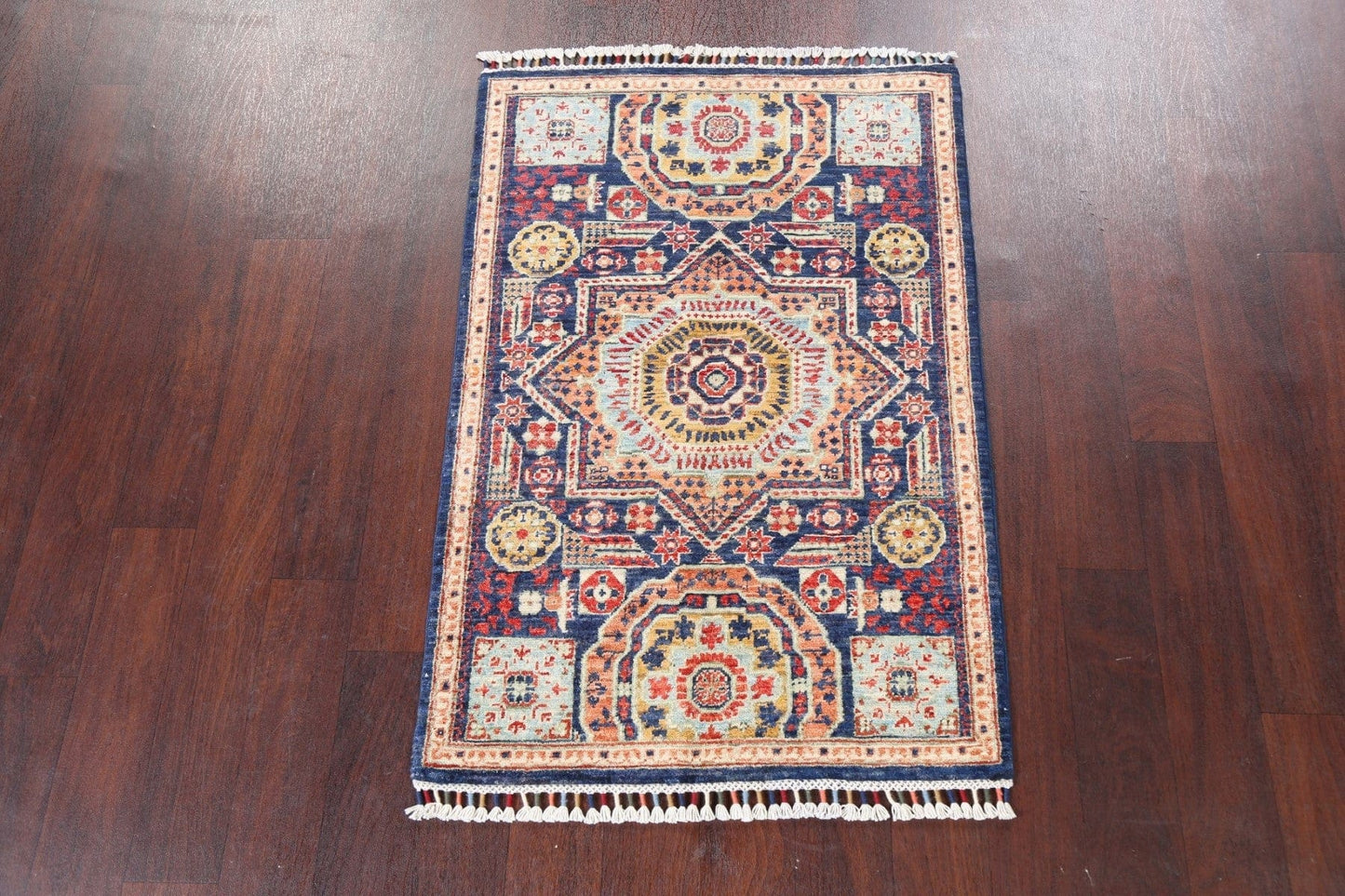 Geometric Kazak Oriental Area Rug 3x4