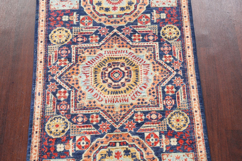 Geometric Kazak Oriental Area Rug 3x4