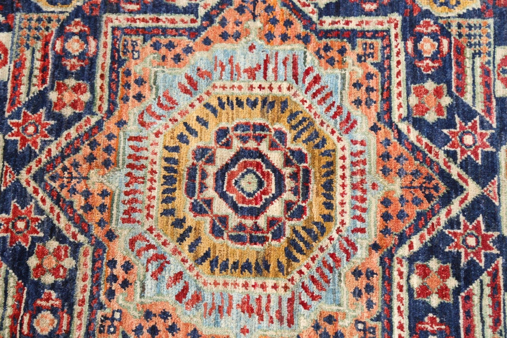 Geometric Kazak Oriental Area Rug 3x4