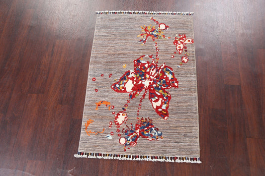 Abstract Kazak Oriental Area Rug 3x4