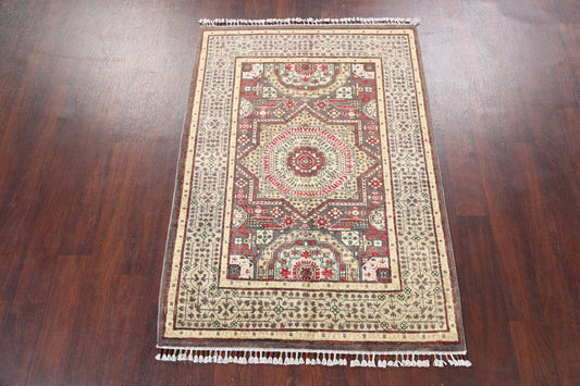 Geometric Kazak Oriental Area Rug 4x5