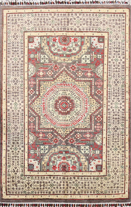 Geometric Kazak Oriental Area Rug 4x5