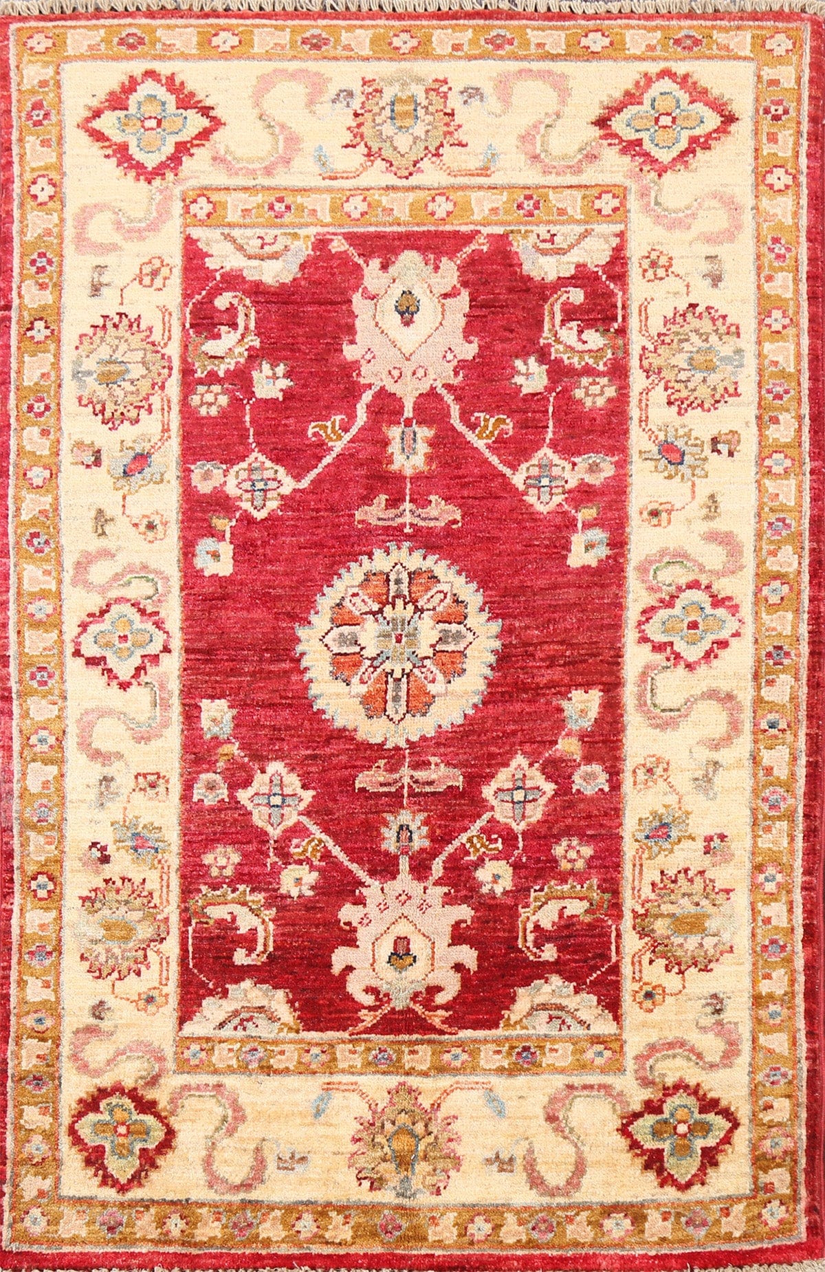 Geometric Kazak Oriental Area Rug 3x4