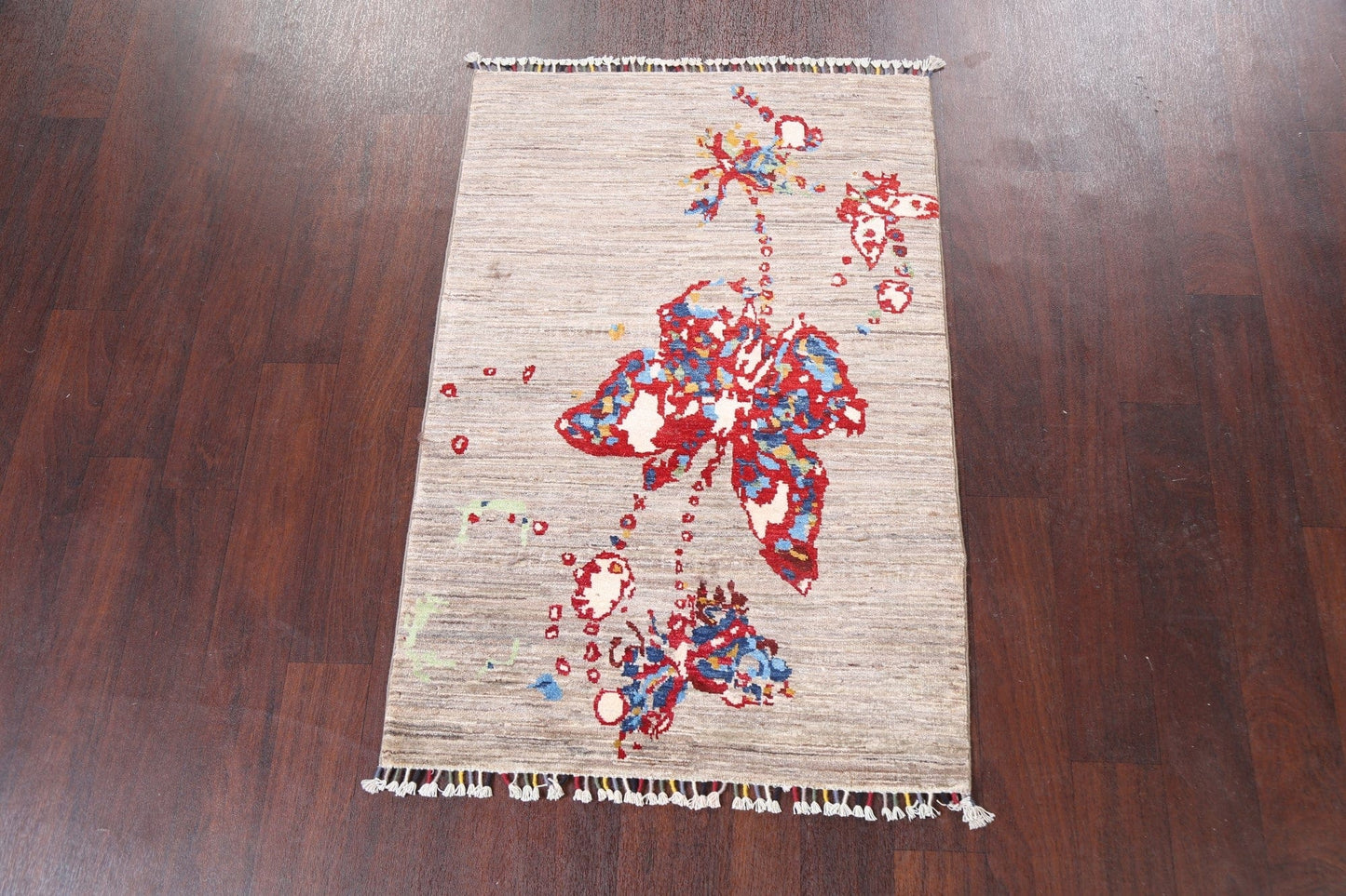 Modern Abstract Oriental Area Rug 3x4