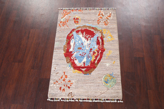 Abstract Kazak Oriental Rug 3x4