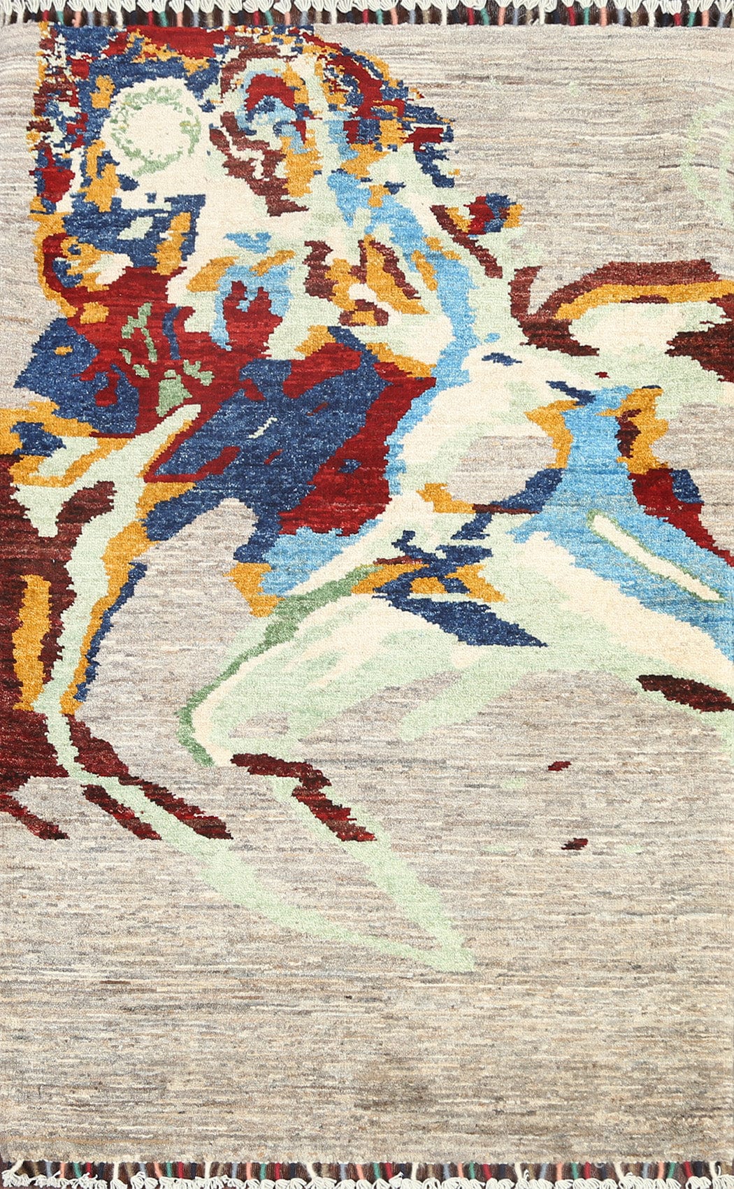 Modern Abstract Oriental Area Rug 3x4