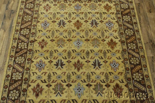 Hand-Knotted Gold All-Over Oushak Kazak Oriental Area Rug 8x10