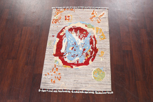 Abstract Kazak Oriental Rug 3x4