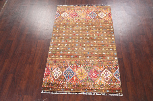 Handmade Kazak Wool Area Rug 4x6