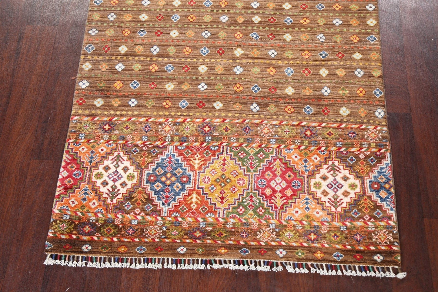 Handmade Kazak Wool Area Rug 4x6