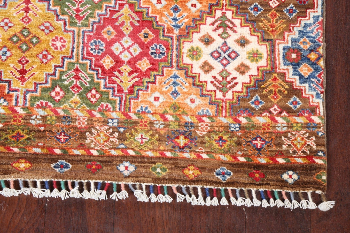 Handmade Kazak Wool Area Rug 4x6