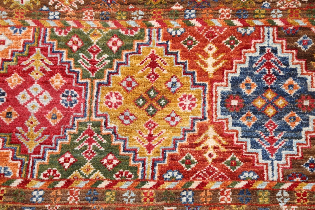 Handmade Kazak Wool Area Rug 4x6