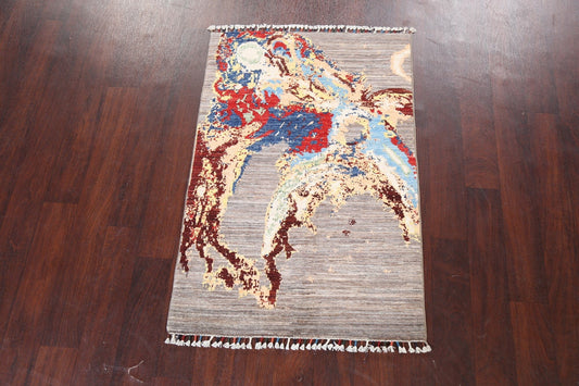 Abstract Kazak Oriental Rug 3x4