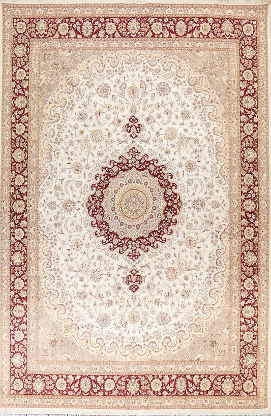 Wool/ Silk Tabriz Oriental Area Rug 9x12