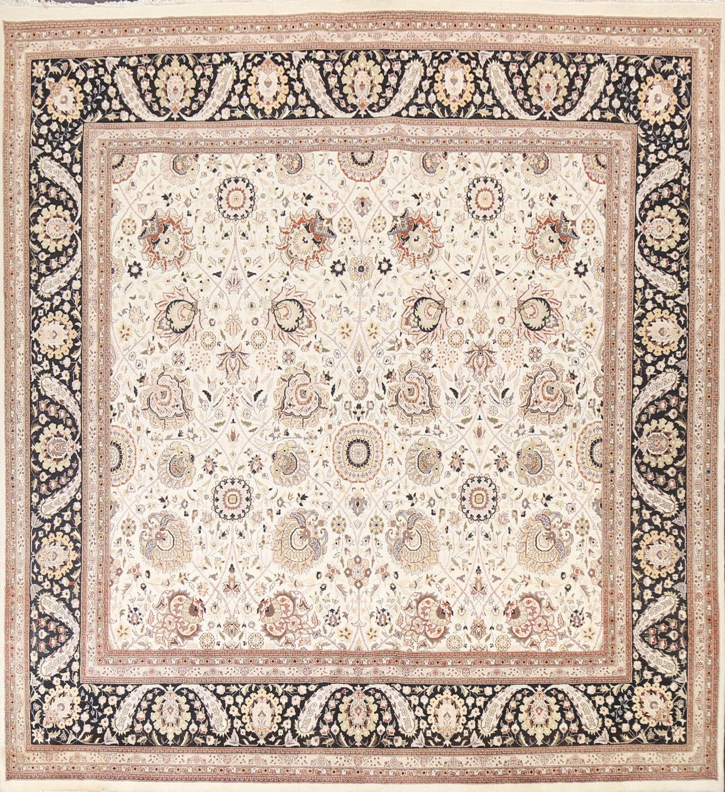 Vegetable Dye Square Tabriz Oriental Area Rug 10x10