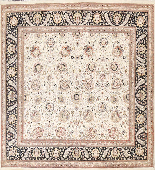 Vegetable Dye Square Tabriz Oriental Area Rug 10x10