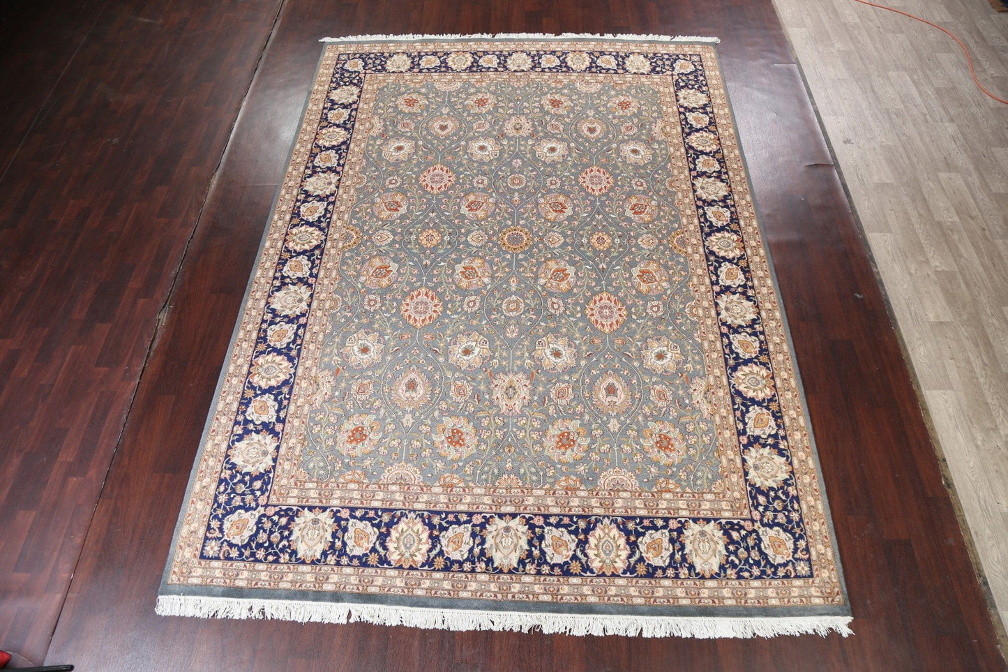 Vegetable Dye Floral Tabriz Oriental Area Rug 9x12