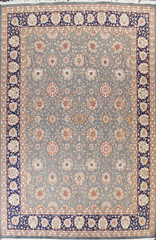 Vegetable Dye Floral Tabriz Oriental Area Rug 9x12