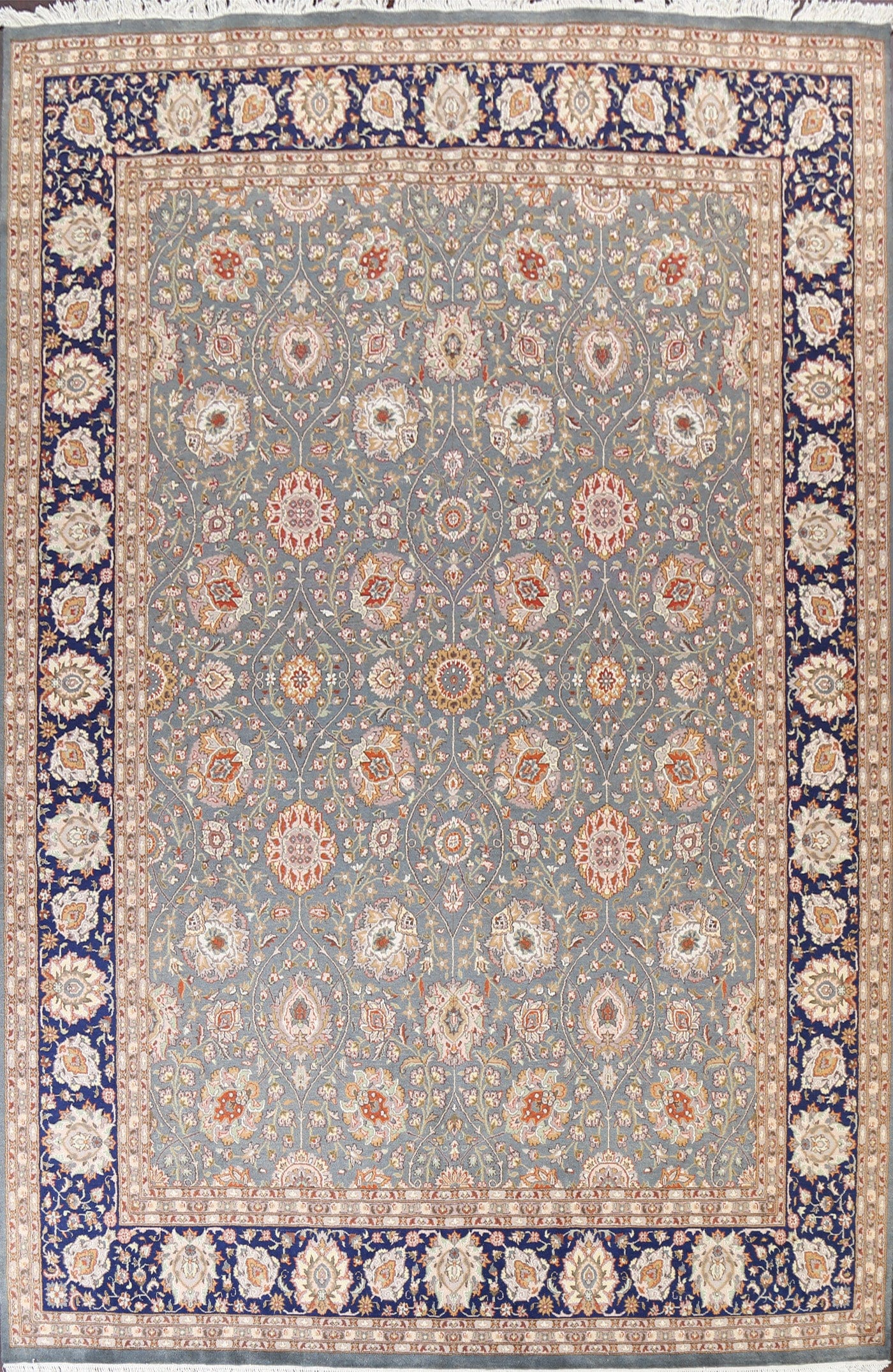 Vegetable Dye Floral Tabriz Oriental Area Rug 9x12