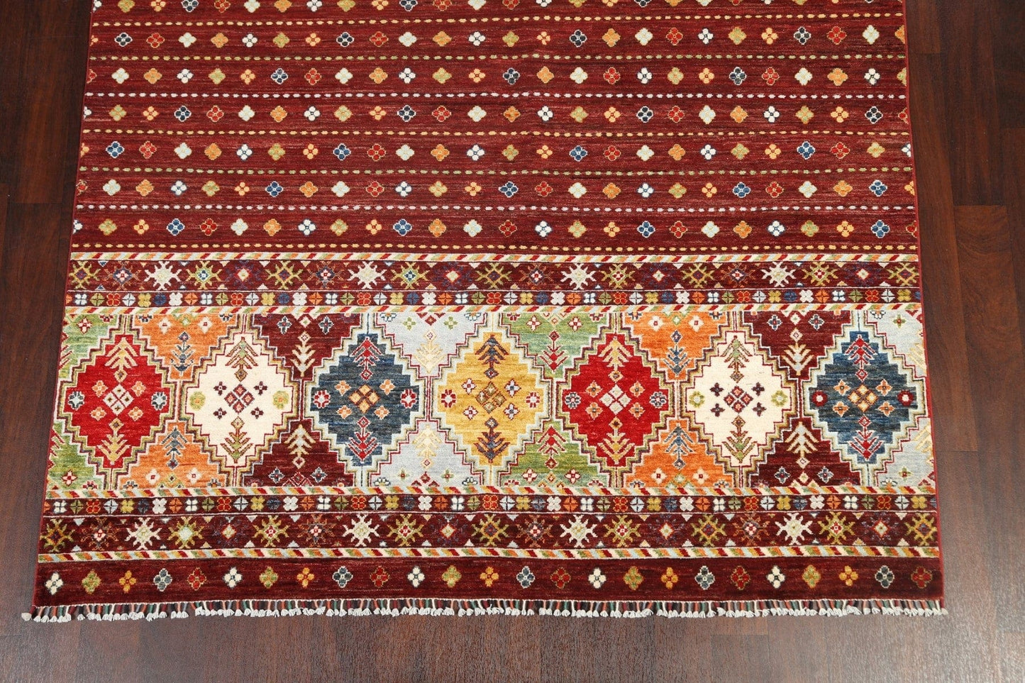 Vegetable Dye Kazak Oriental Area Rug 7x11