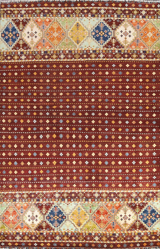 Vegetable Dye Kazak Oriental Area Rug 7x10