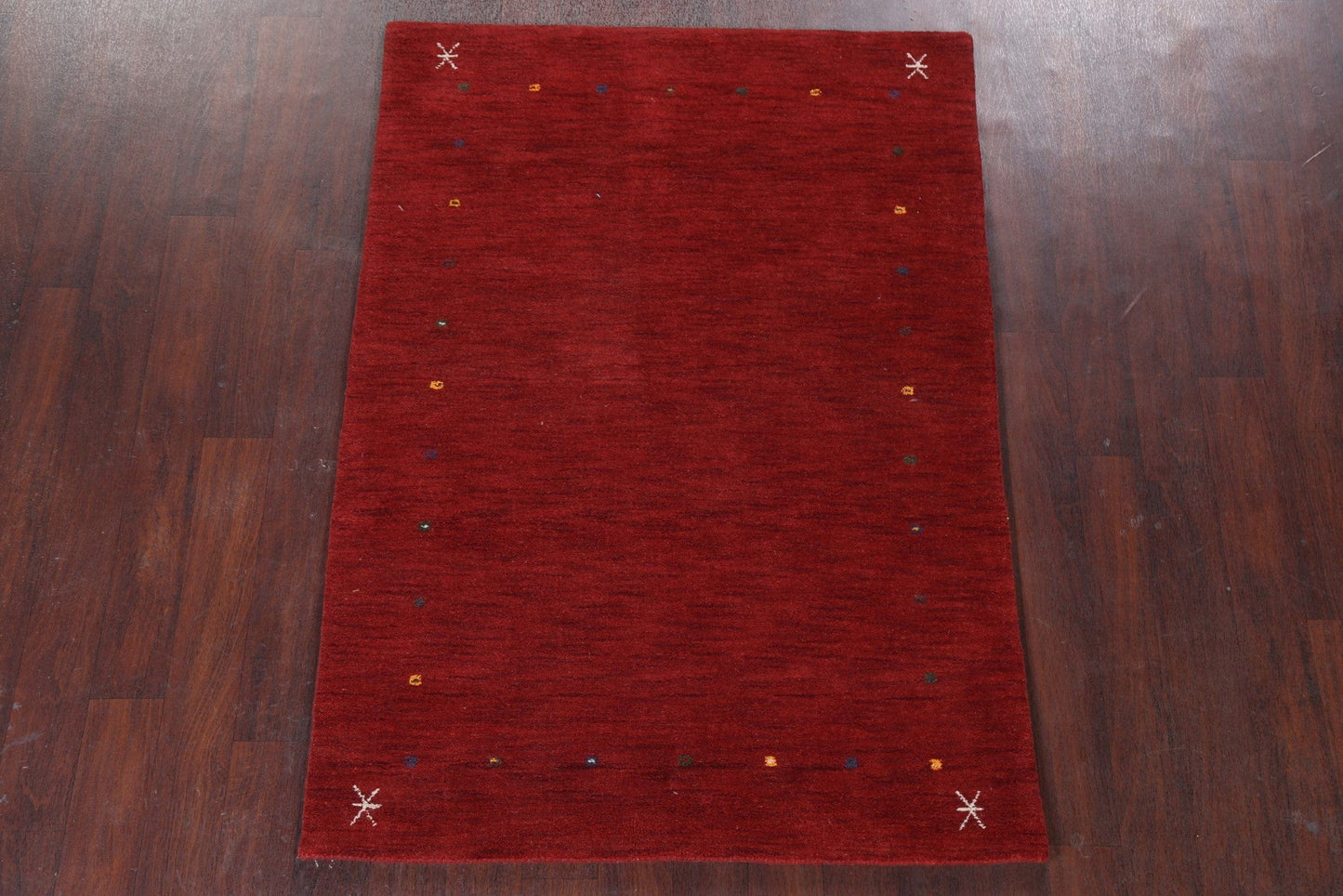 Bordered Gabbeh Oriental Area Rug 4x6