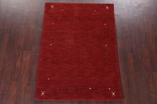 Bordered Gabbeh Oriental Area Rug 4x6