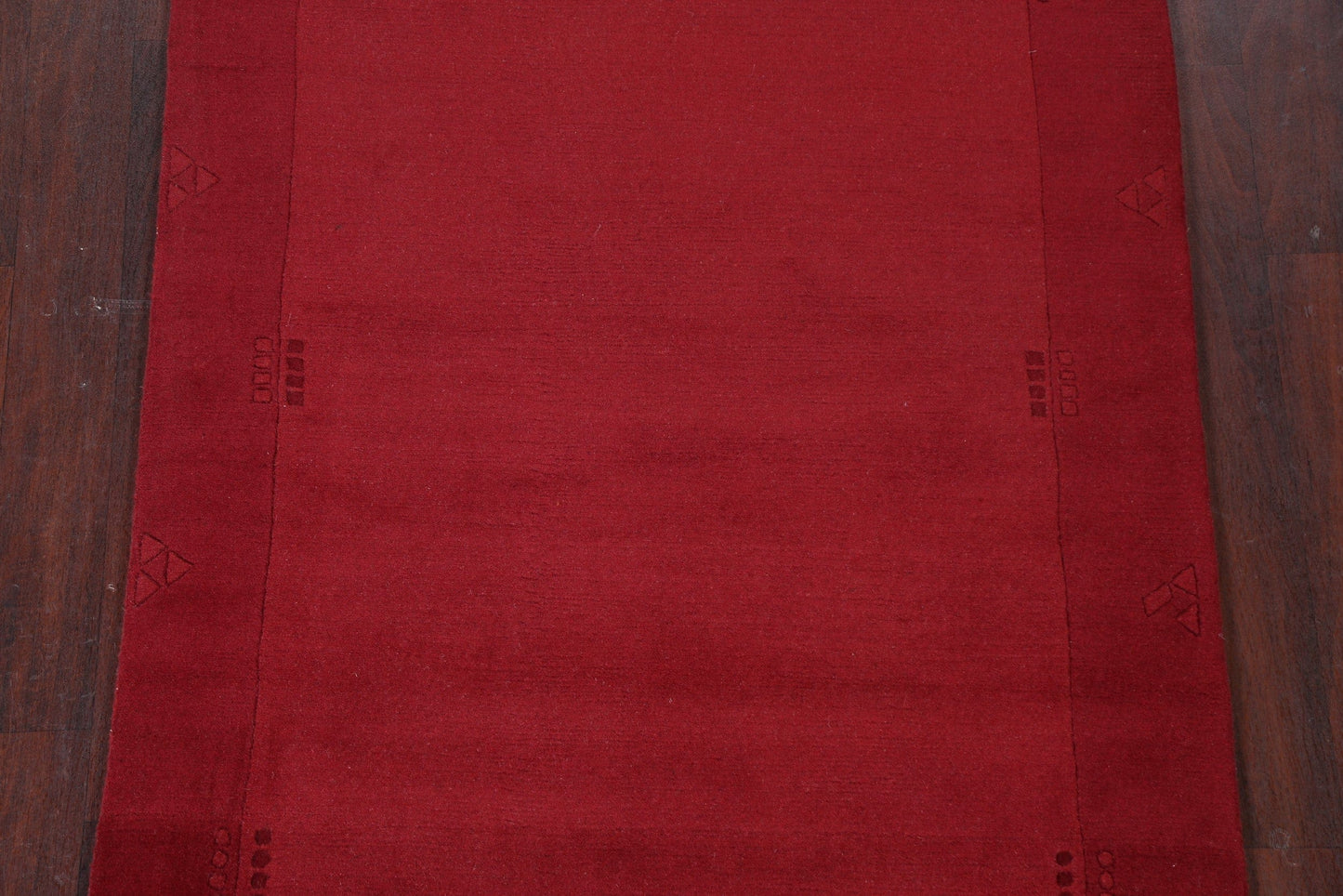 Bordered Gabbeh Oriental Red Area Rug 4x6