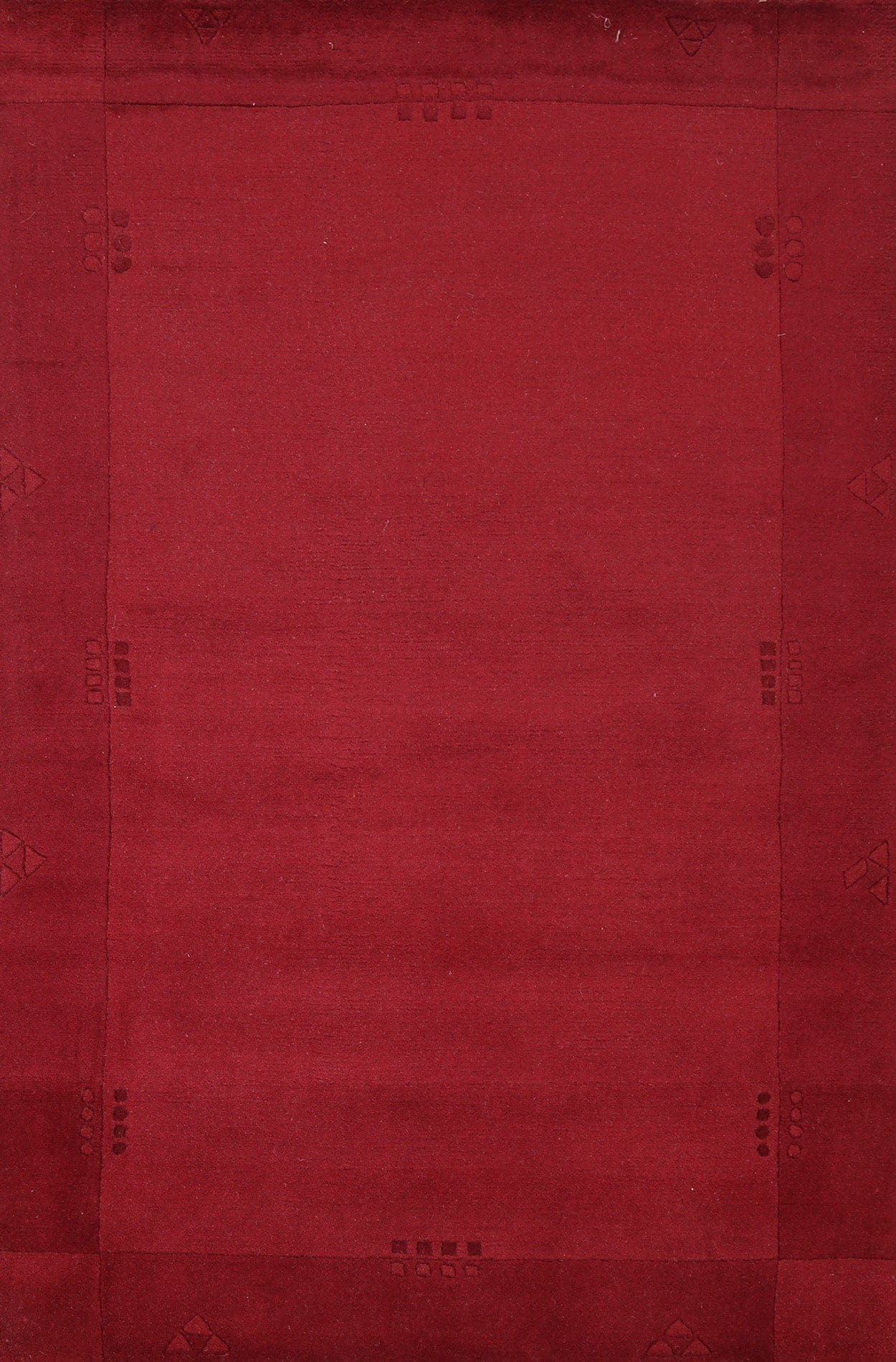 Bordered Gabbeh Oriental Red Area Rug 4x6