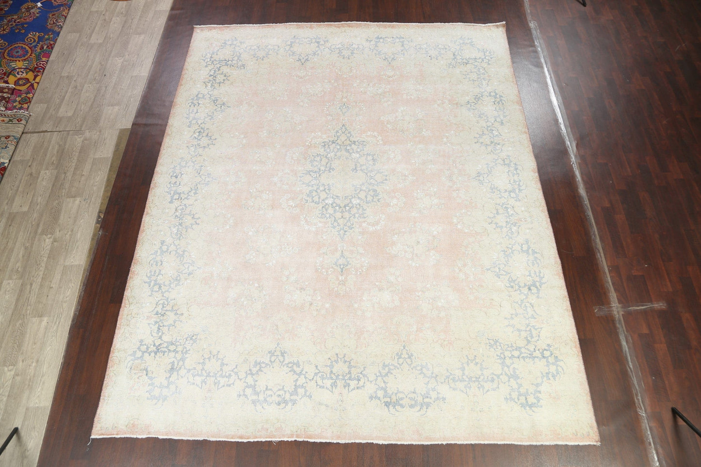 Muted Distressed Kerman Persian Area Rug 10x12