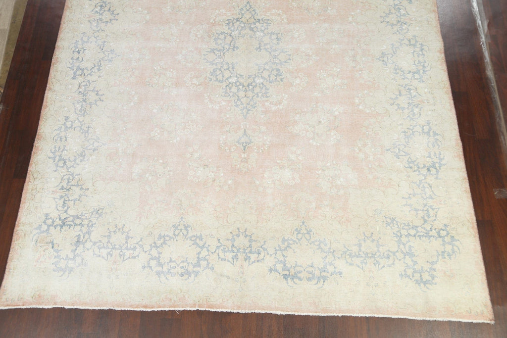 Muted Distressed Kerman Persian Area Rug 10x12