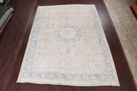 Muted Distressed Kerman Persian Area Rug 10x13