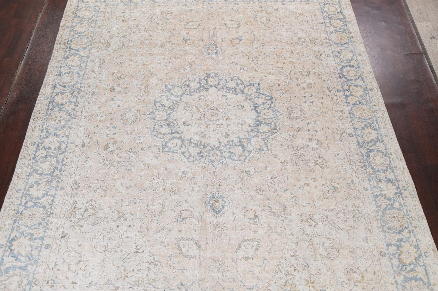 Muted Distressed Kerman Persian Area Rug 10x13