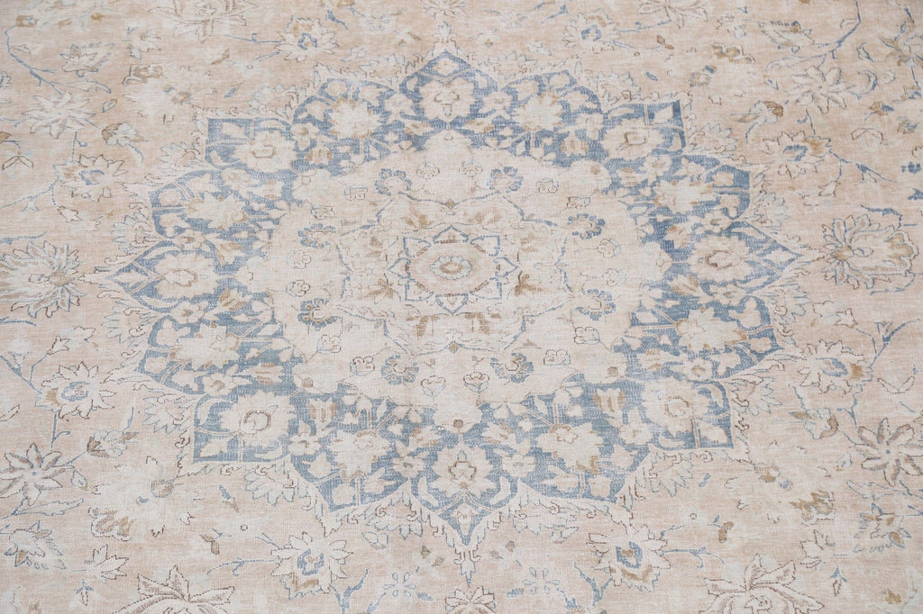 Muted Distressed Kerman Persian Area Rug 10x13