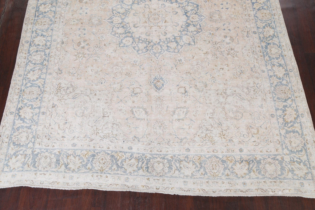 Muted Distressed Kerman Persian Area Rug 10x13