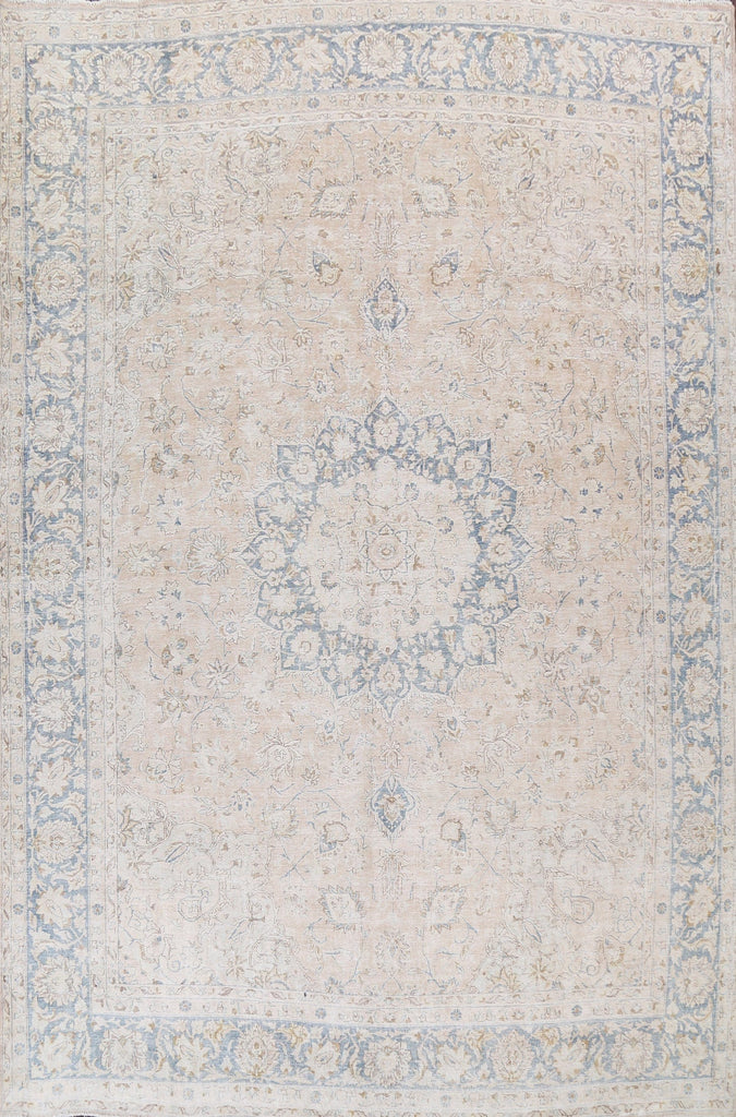 Muted Distressed Kerman Persian Area Rug 10x13