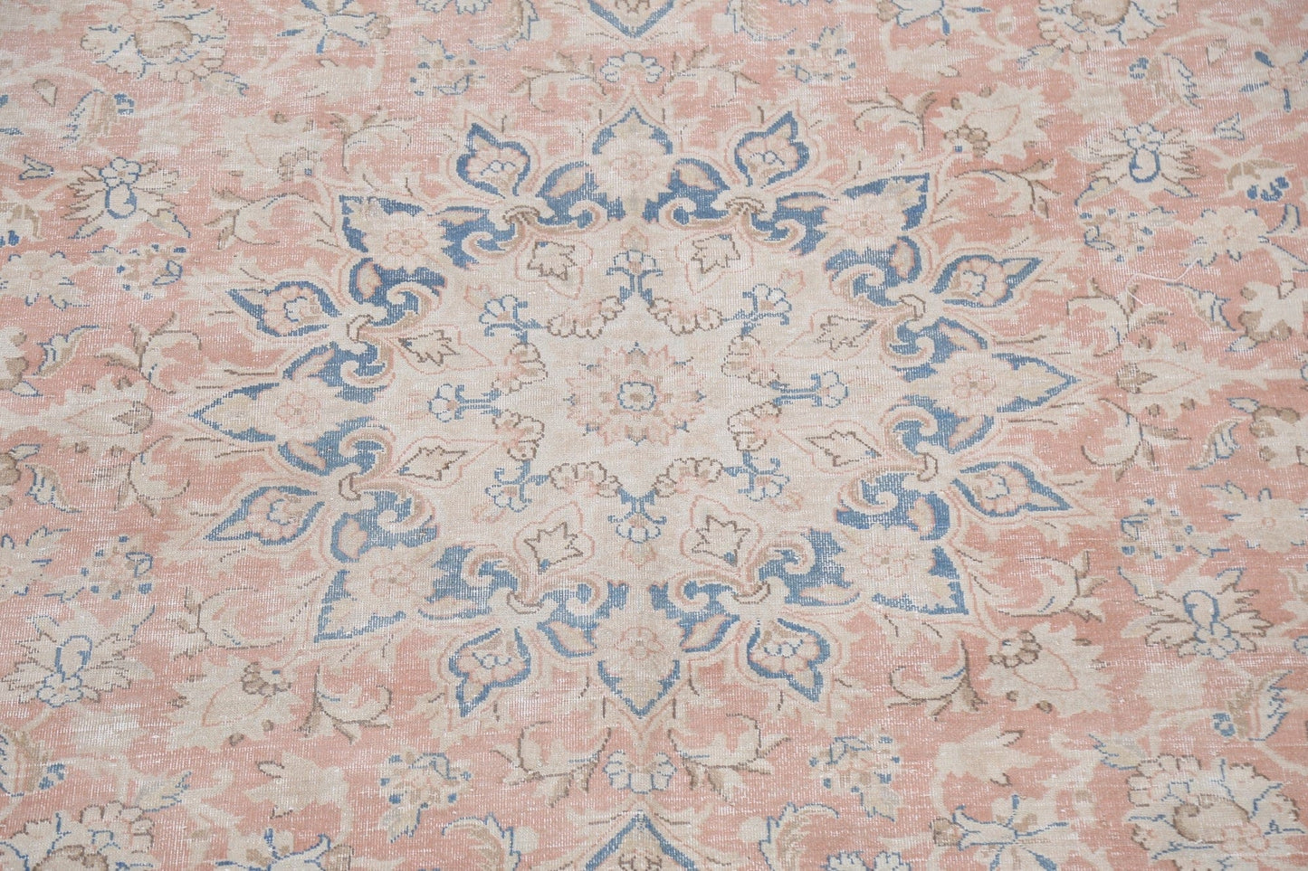 Muted Distressed Kerman Persian Area Rug 9x12