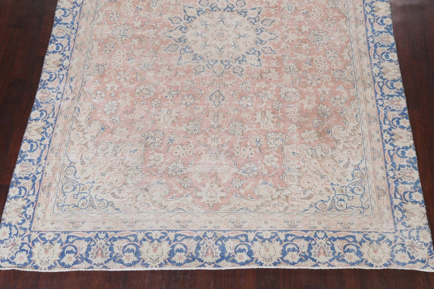 Muted Distressed Kerman Persian Area Rug 9x12