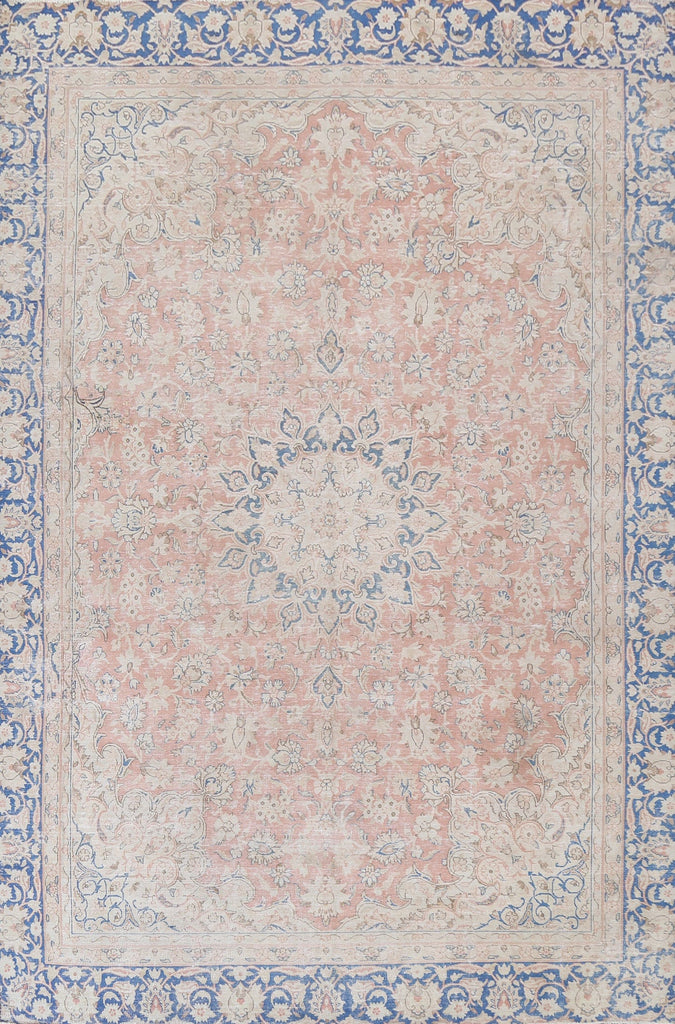 Muted Distressed Kerman Persian Area Rug 9x12