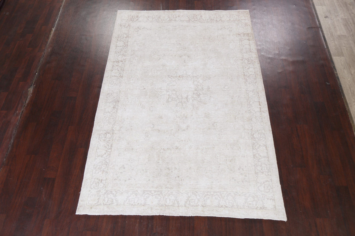 Muted Distressed Kerman Persian Area Rug 6x9