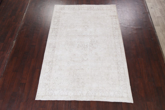 Muted Distressed Kerman Persian Area Rug 6x9