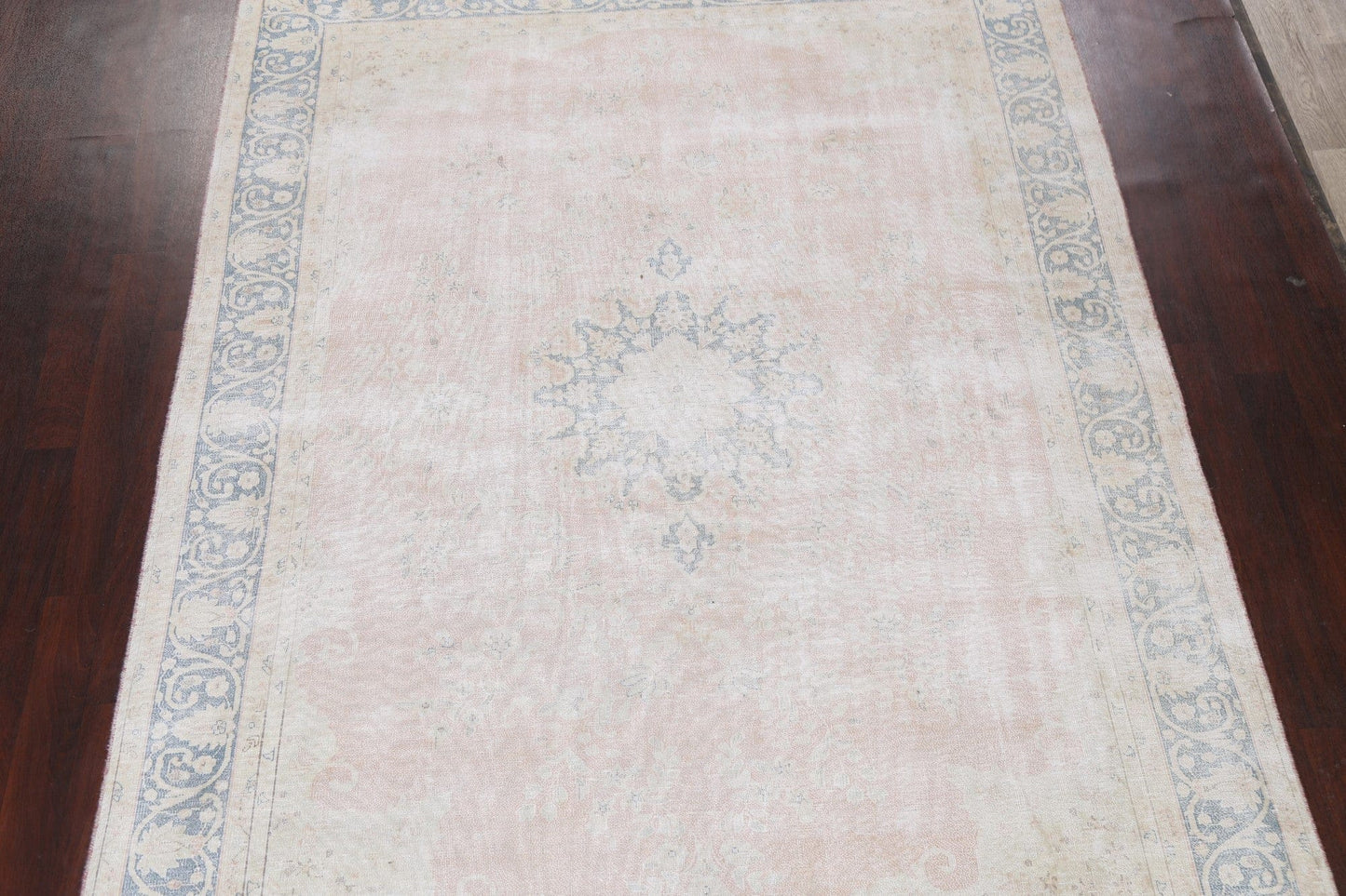 Muted Distressed Kerman Persian Area Rug 8x11