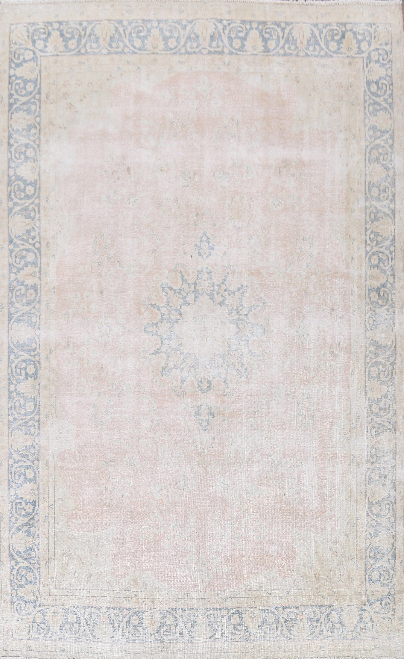 Muted Distressed Kerman Persian Area Rug 8x11