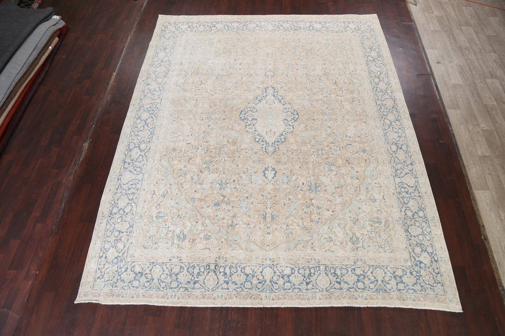 Muted Distressed Kerman Persian Area Rug 10x12