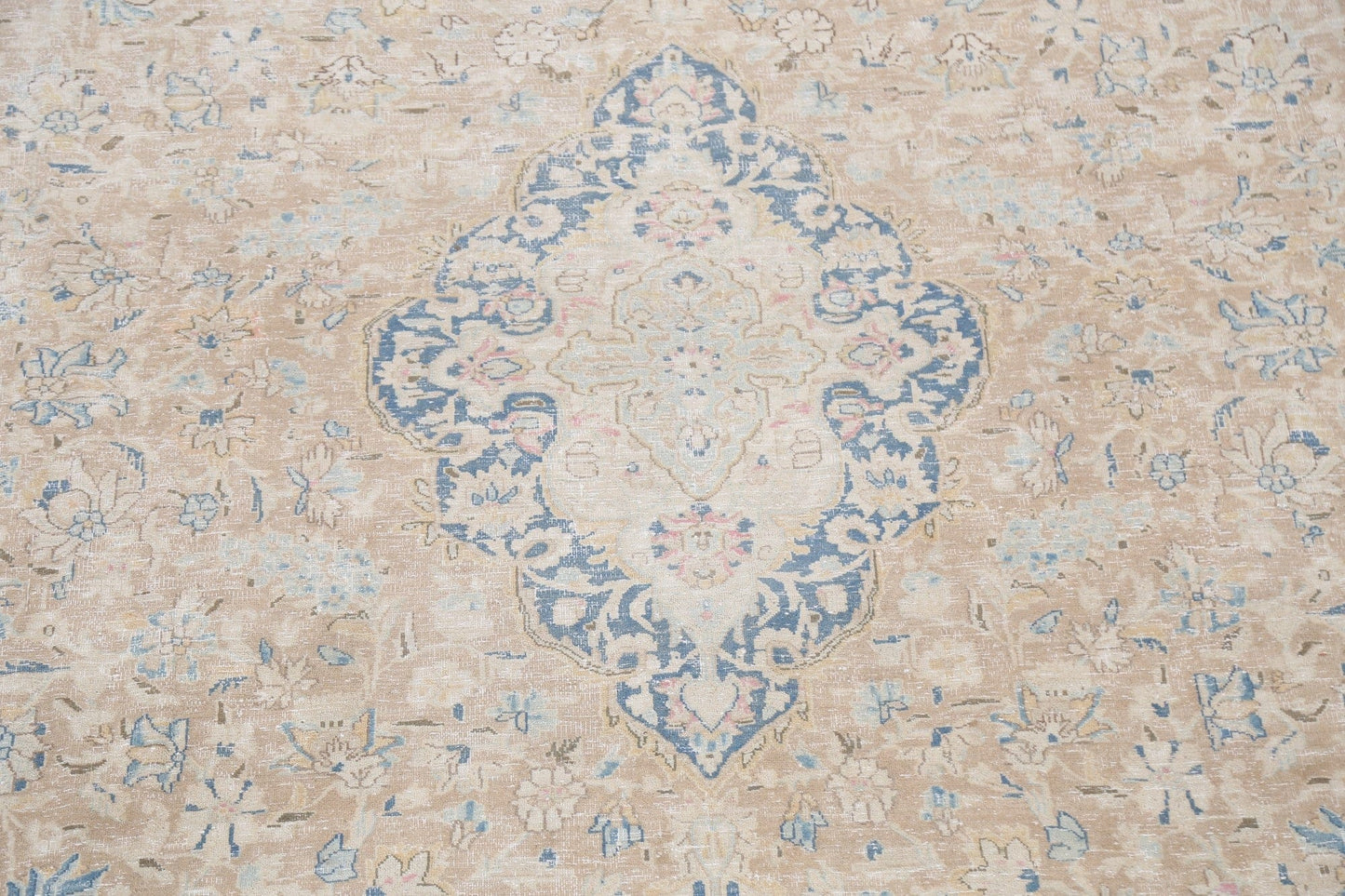 Muted Distressed Kerman Persian Area Rug 10x12