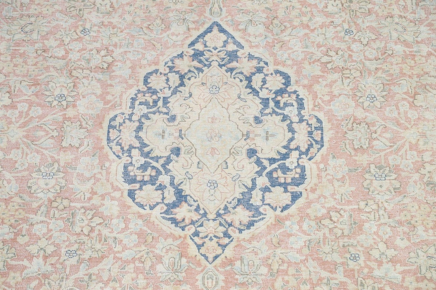 Muted Distressed Kerman Persian Area Rug 10x13