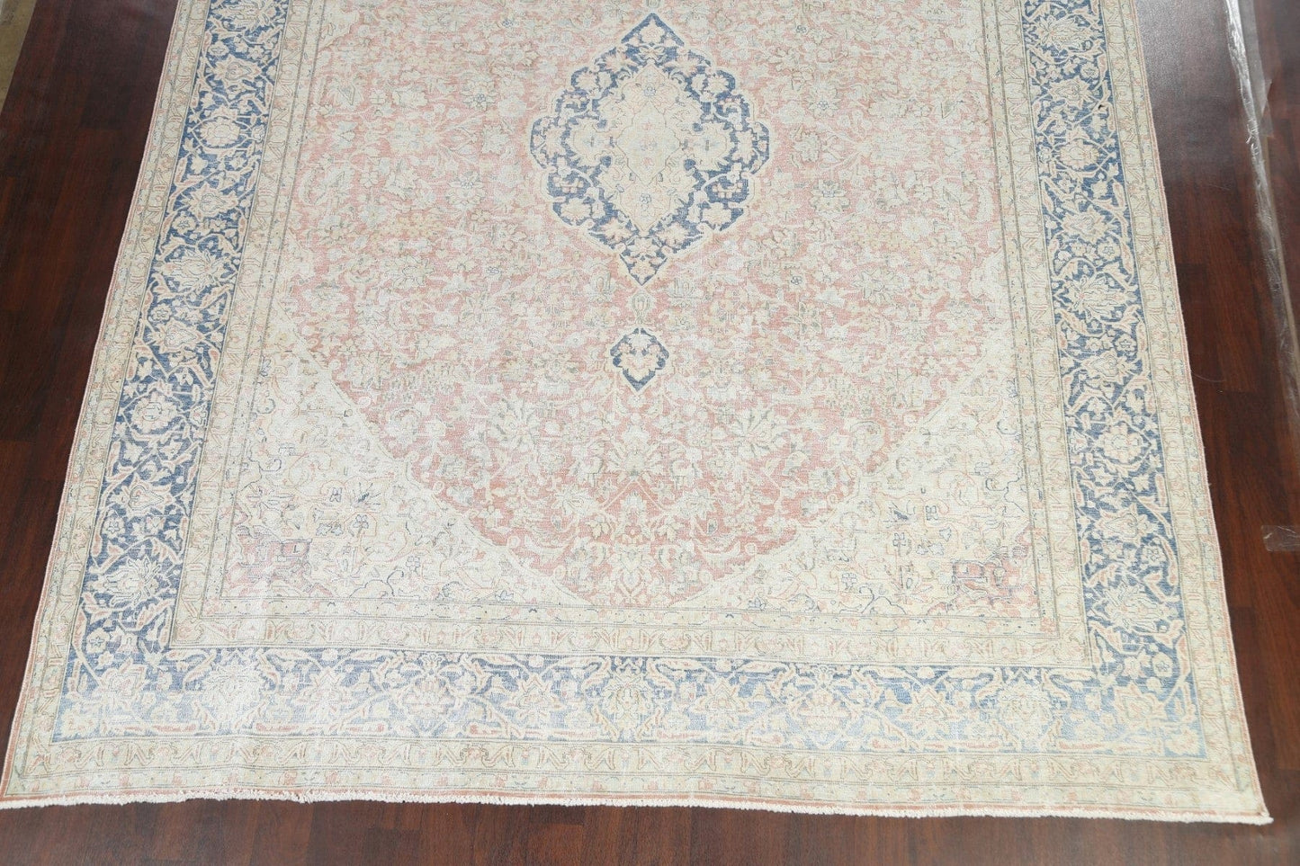 Muted Distressed Kerman Persian Area Rug 10x13