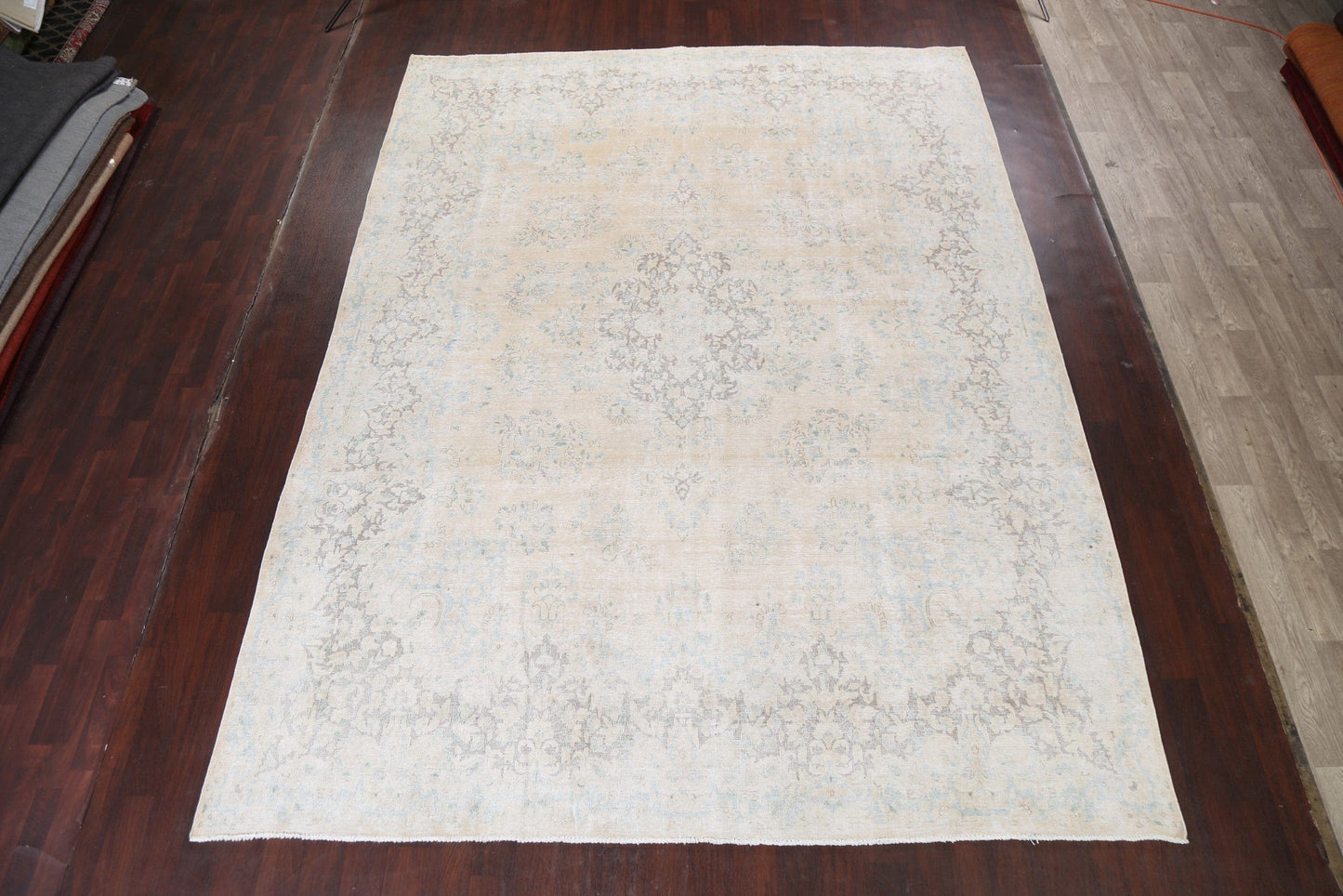 Muted Distressed Kerman Persian Area Rug 10x13