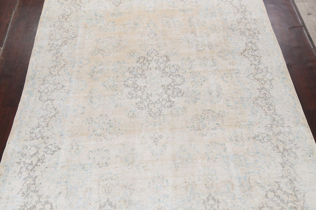 Muted Distressed Kerman Persian Area Rug 10x13